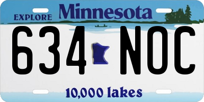 MN license plate 634NOC