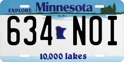 MN license plate 634NOI