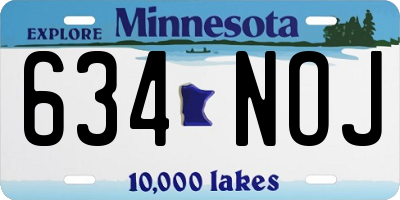 MN license plate 634NOJ