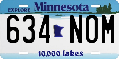 MN license plate 634NOM