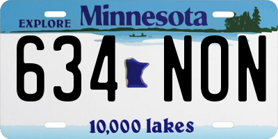 MN license plate 634NON