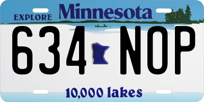 MN license plate 634NOP