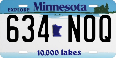 MN license plate 634NOQ