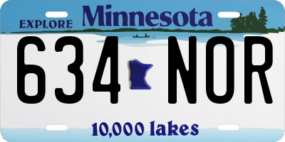 MN license plate 634NOR