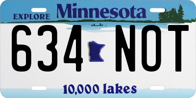 MN license plate 634NOT