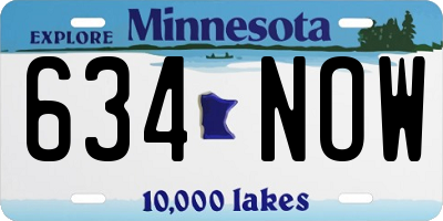 MN license plate 634NOW