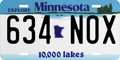 MN license plate 634NOX