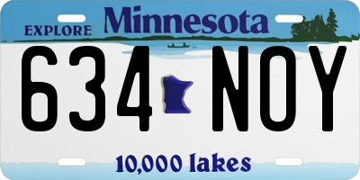 MN license plate 634NOY