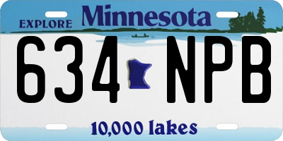 MN license plate 634NPB