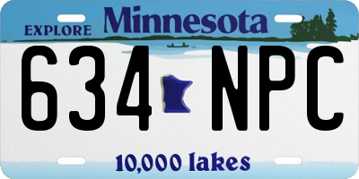 MN license plate 634NPC