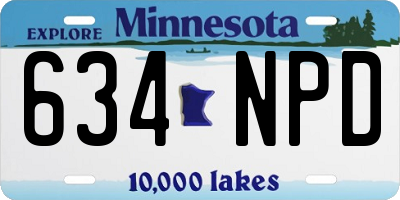 MN license plate 634NPD