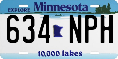 MN license plate 634NPH