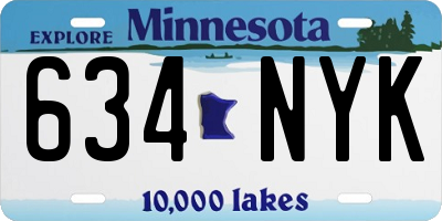 MN license plate 634NYK