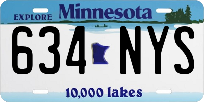 MN license plate 634NYS