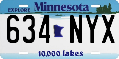 MN license plate 634NYX
