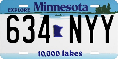 MN license plate 634NYY