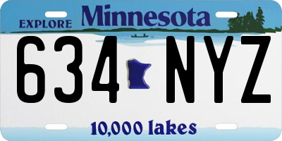 MN license plate 634NYZ