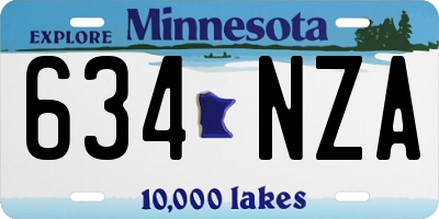 MN license plate 634NZA