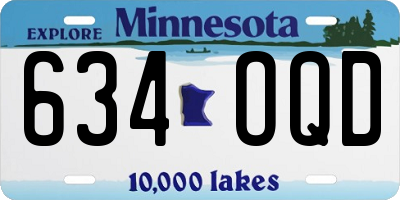 MN license plate 634OQD
