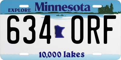 MN license plate 634ORF