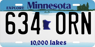 MN license plate 634ORN