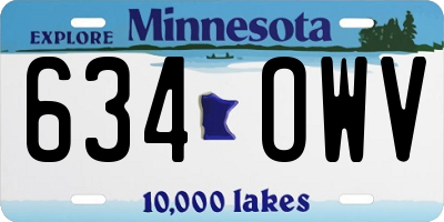 MN license plate 634OWV