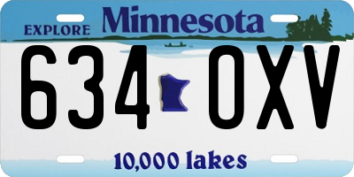 MN license plate 634OXV