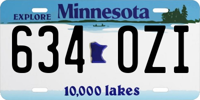 MN license plate 634OZI