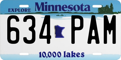MN license plate 634PAM