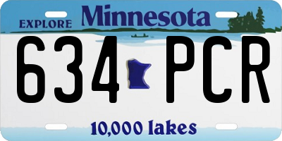 MN license plate 634PCR