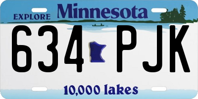 MN license plate 634PJK