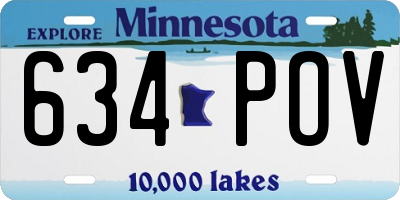 MN license plate 634POV