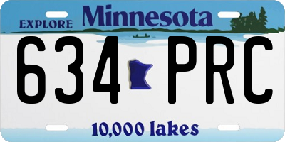 MN license plate 634PRC