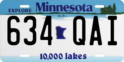 MN license plate 634QAI