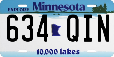 MN license plate 634QIN