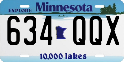 MN license plate 634QQX