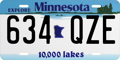 MN license plate 634QZE