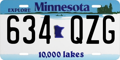 MN license plate 634QZG