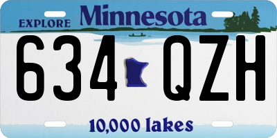 MN license plate 634QZH