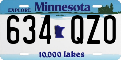MN license plate 634QZO
