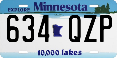 MN license plate 634QZP