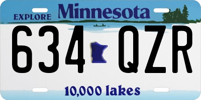 MN license plate 634QZR
