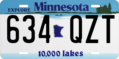 MN license plate 634QZT