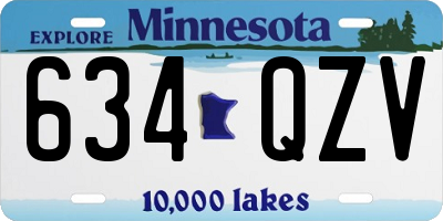 MN license plate 634QZV