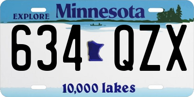 MN license plate 634QZX
