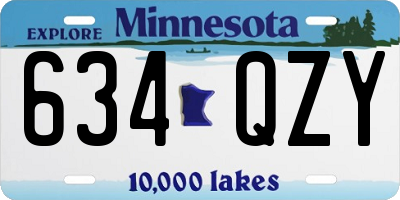 MN license plate 634QZY