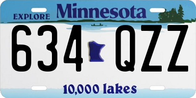 MN license plate 634QZZ