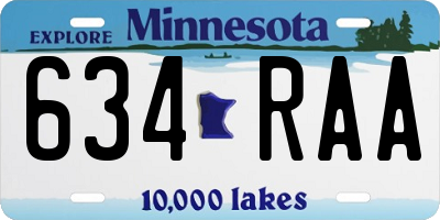 MN license plate 634RAA
