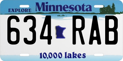 MN license plate 634RAB