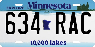 MN license plate 634RAC